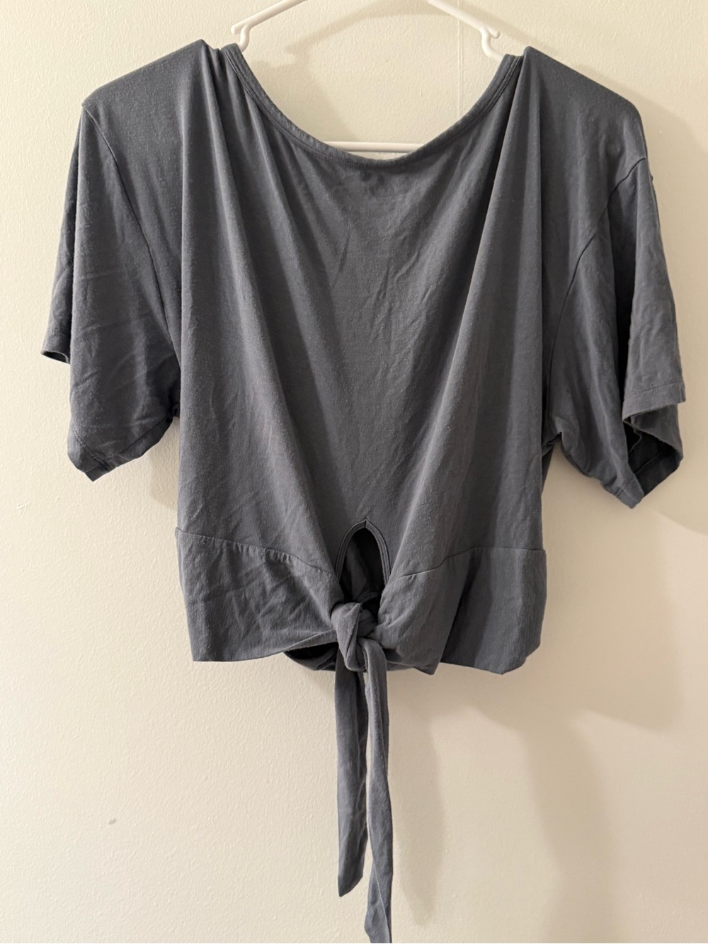 Victoria's Secret Charcoal Gray Tie-Front Crop Top
